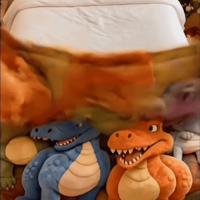 3D Cloud-Soft Dinosaur Blanket