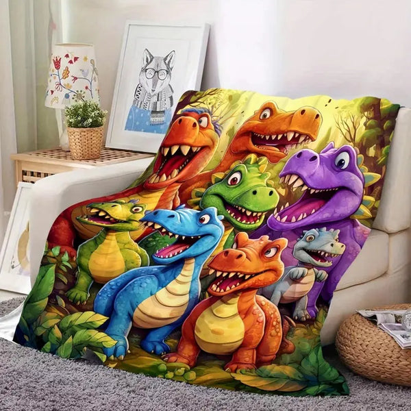 3D Cloud-Soft Dinosaur Blanket