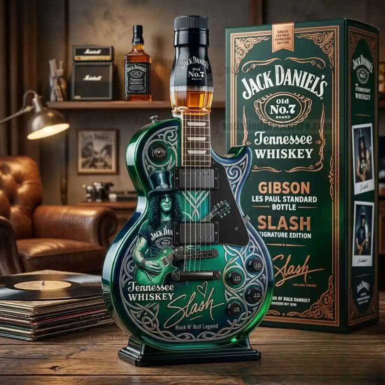 👨‍🎤 Appetite for Rock: Vintage Sunburst Guitar Figurine Spirit Bottle🎸
