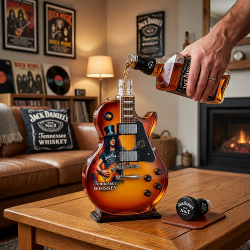 🎁 Father’s Day 49% OFF – 👨‍🎤🤘Appetite for Rock: Vintage Sunburst Guitar Figurine Spirit Bottle🎸✨