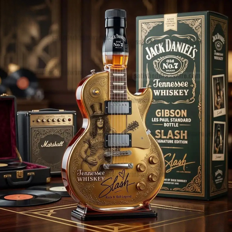 👨‍🎤 Appetite for Rock: Vintage Sunburst Guitar Figurine Spirit Bottle🎸