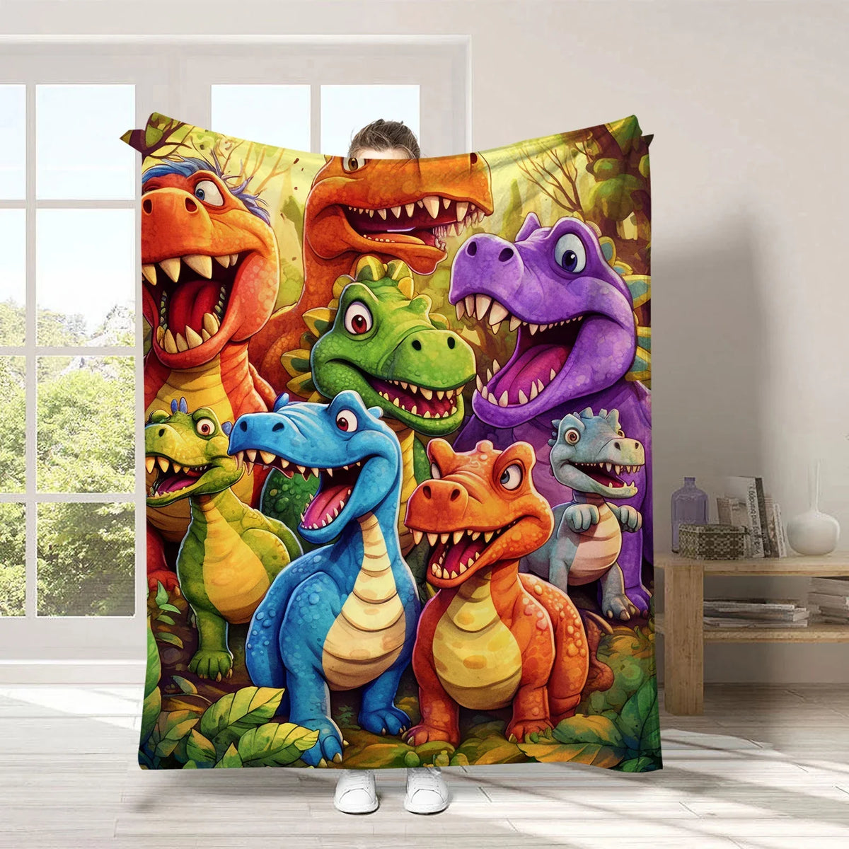 3D Cloud-Soft Dinosaur Blanket